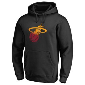 Miami Heat Black Trendy Gradient Logo Pullover Hoodie