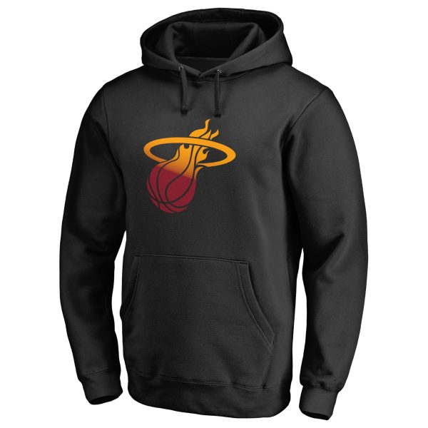 Miami Heat Black Trendy Gradient Logo Pullover Hoodie