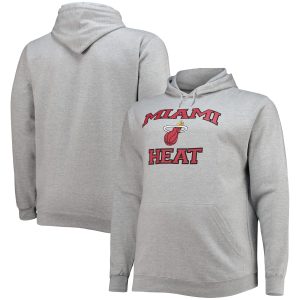Miami Heat Heathered Gray Big & Tall Heart & Elegant Soul Pullover Hoodie