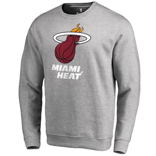 Miami Heat Elegant Heathered Gray Primary Logo Sweatshirt