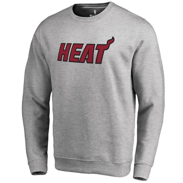 Miami Heat Heathered Gray Wordmark Pullover Premium Sweatshirt