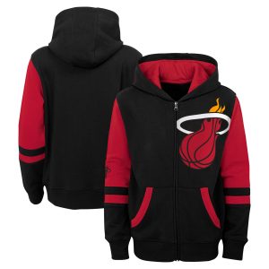 Miami Heat Preschool Chic Black Straight To The League Full Zip Hoodie