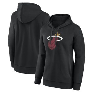Miami Heat Women's Black Primary Stylish Logo Pullover Hoodie