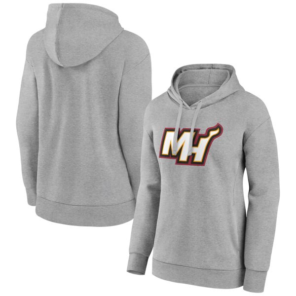 Miami Heat Women's Gray Alternate Stylish Logo Pullover Hoodie