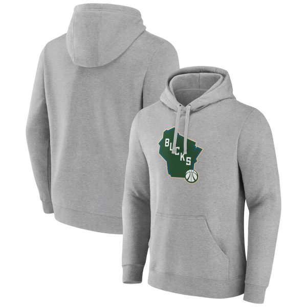 Milwaukee Bucks Gray Unique Alternate Logo Pullover Hoodie
