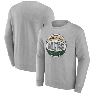 Milwaukee Trendy Bucks Gray Hard Color Pullover Sweatshirt