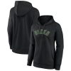 Milwaukee Bucks Women's Black Eye - catching Wordmark Alt Pullover Hoodie