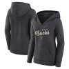 Milwaukee Bucks Women's Elegant Heather Charcoal Triumphant V Neck Pullover Hoodie