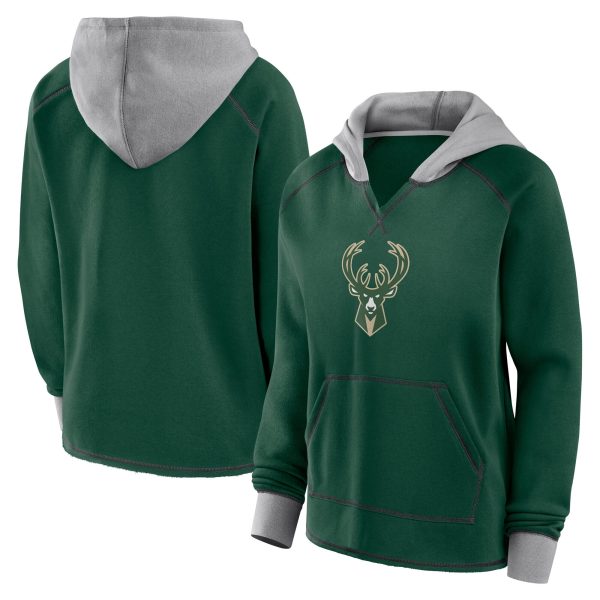 Milwaukee Bucks Women's Hunter Green Boom Pullover Unique Hoodie