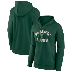 Milwaukee Bucks Women's Hunter Green Overtime Pullover Hoodie Stylish