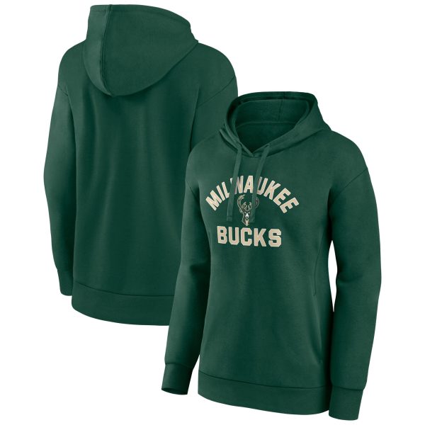 Milwaukee Bucks Women's Hunter Green Overtime Pullover Hoodie Stylish