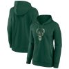 Milwaukee Bucks Women's Hunter Green Team Primary Logo Pullover Hoodie Elegant