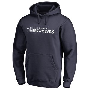 Minnesota Timberwolves Navy Stylish Wordmark Pullover Hoodie