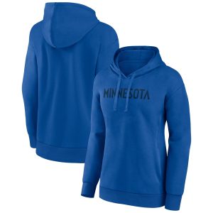 Minnesota Timberwolves Women's Blue Wordmark Alt Stylish Pullover Hoodie