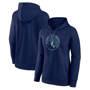 Minnesota Timberwolves Women's Navy Team Primary Logo Pullover Unique Hoodie