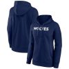 Minnesota Timberwolves Eye - catching Women's Navy Wordmark Alt Pullover Hoodie