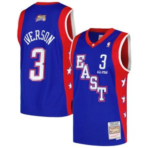 Mitchell & Ness Allen Iverson Eastern Conference Royal Premium Hardwood Classics 2004 NBA All Star Game Swingman Throwback Jersey