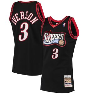 Mitchell Fabulous & Ness Allen Iverson Philadelphia 76ers Black 1997/98 Hardwood Classics Authentic Jersey
