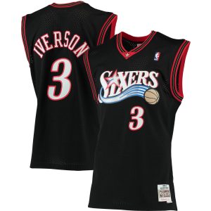 Mitchell & Ness Allen Iverson Philadelphia 76ers Black 2000/01 Big Chic & Tall Hardwood Classics Swingman Jersey