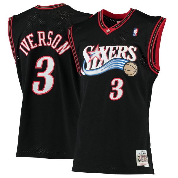 Mitchell & Trendy Ness Allen Iverson Philadelphia 76ers Black 2000/01 Hardwood Classics Swingman Jersey