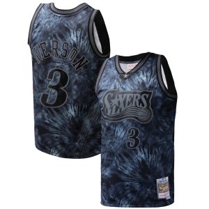 Mitchell & Ness Allen Iverson Philadelphia 76ers Black Hardwood Chic Classics 1997/98 Tie Dye Swingman Jersey