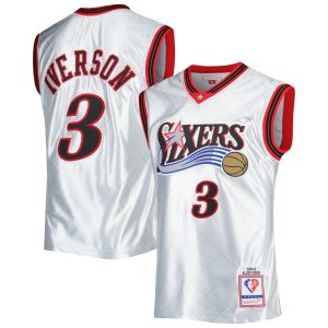 Mitchell & Ness Trendy Allen Iverson Philadelphia 76ers Platinum 2000/01 Hardwood Classics 75th Anniversary Swingman Jersey