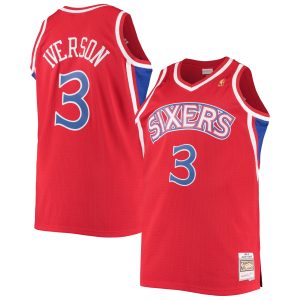 Mitchell & Ness Allen Iverson Trendy Philadelphia 76ers Red 1996/97 Big & Tall Hardwood Classics Swingman Jersey