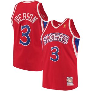 Mitchell & Ness Allen Iverson Philadelphia 76ers Red Trendy 1996/97 Hardwood Classics Authentic Jersey