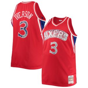 Mitchell & Ness Allen Iverson Philadelphia 76ers Red Big & Tall 1996/97 NBA 75th Chic Anniversary Diamond Swingman Jersey