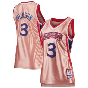 Mitchell & Ness Allen Iverson Philadelphia 76ers Women's Pink 75th Anniversary Fabulous Rose Gold 1996 Swingman Jersey