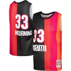 Mitchell & Ness Alonzo Unique Mourning Miami Heat Black/Red Hardwood Classics 2005/06 Split Swingman Jersey