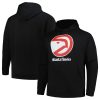 Mitchell & Ness Atlanta Premium Hawks Black Hardwood Classics Big & Tall Pullover Hoodie