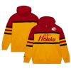 Mitchell & Ness Atlanta Trendy Hawks Gold/Red Head Coach Pullover Hoodie