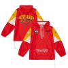 Mitchell & Ness Atlanta Hawks Eye - catching Red Team Origins Anorak Quarter Zip Pullover Hoodie