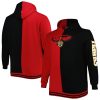 Mitchell & Ness Atlanta Hawks Red/Black Big Fabulous & Tall Hardwood Classics Split Pullover Hoodie