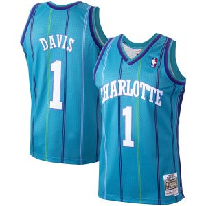Mitchell Fabulous & Ness Baron Davis Charlotte Hornets Teal 1999/00 Hardwood Classics Swingman Jersey