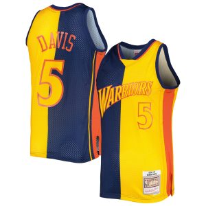 Mitchell & Ness Baron Davis Golden State Trendy Warriors Navy/Gold Hardwood Classics 2006/07 Split Swingman Jersey
