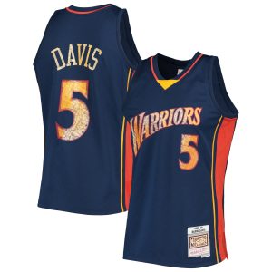 Mitchell & Ness Baron Davis Golden Eye - catching State Warriors Royal 2006/07 Hardwood Classics NBA 75th Anniversary Diamond Swingman Jersey
