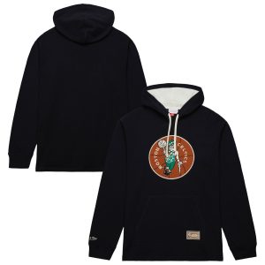 Mitchell & Ness Boston Elegant Celtics Black Hardwood Classics Lightweight Thermal Pullover Hoodie