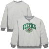 Mitchell & Ness Boston Celtics Heather Gray Vintage Logo Eye - catching Pullover Sweatshirt