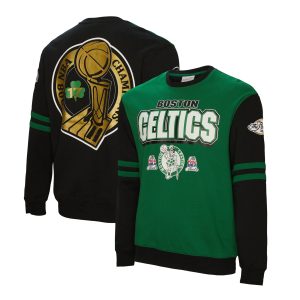 Mitchell Eye - catching & Ness Boston Celtics Kelly Green All Over Pullover Sweatshirt