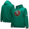 Mitchell & Stylish Ness Boston Celtics Kelly Green Chainstitch Applique Vintage Heavyweight Pullover Hoodie
