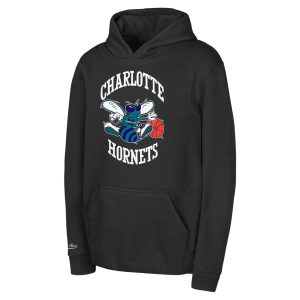 Mitchell & Ness Charlotte Hornets Preschool Black Retro Gorgeous Logo Pullover Hoodie