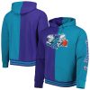 Mitchell & Ness Charlotte Hornets Purple/Teal Hardwood Classics Chic Split Pullover Hoodie
