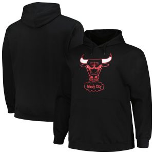Mitchell Gorgeous & Ness Chicago Bulls Black Hardwood Classics Big & Tall Pullover Hoodie