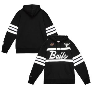 Mitchell Gorgeous & Ness Chicago Bulls Black Hardwood Classics Camo Reflective Head Coach Pullover Hoodie