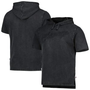 Mitchell & Ness Chicago Bulls Stylish Black Tonal Short Sleeve Pullover Hoodie