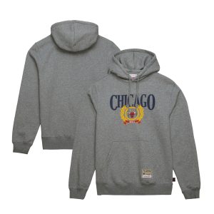 Mitchell & Ness Chicago Bulls Stylish Gray Hardwood Classics Collegiate Pullover Hoodie