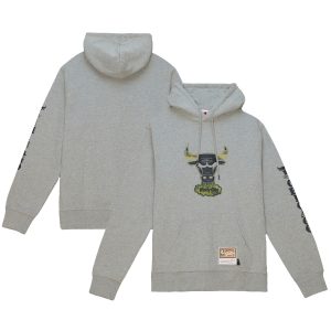 Mitchell & Ness Chicago Bulls Heather Gray Hardwood Classics Ghost Chic Camo Pullover Hoodie