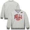 Mitchell & Ness Unique Chicago Bulls Heather Gray Vintage Logo Pullover Sweatshirt